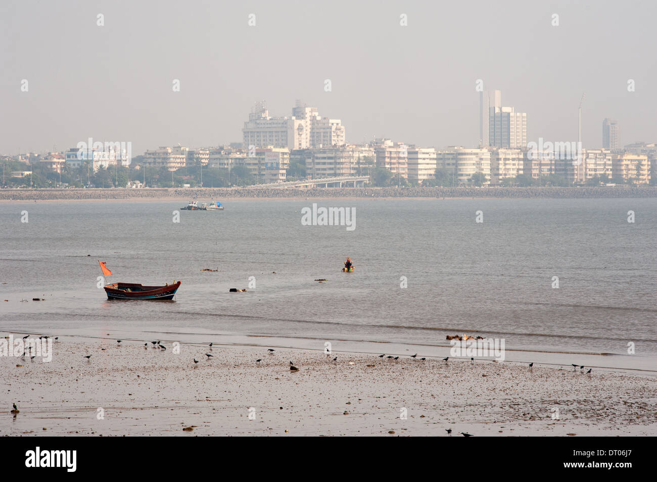 View of beach on Marine Drive Mumbai Stock Photo