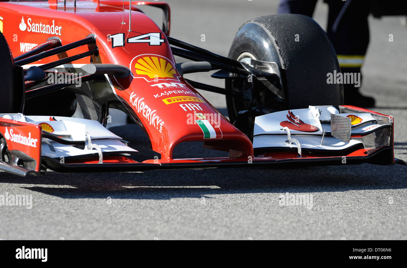 Front Wing Nose Of The Ferrari F14 T Of Fernando Alonso Esp During Formula One Tests Jerez Spain Feb 2014 Stock Photo Alamy