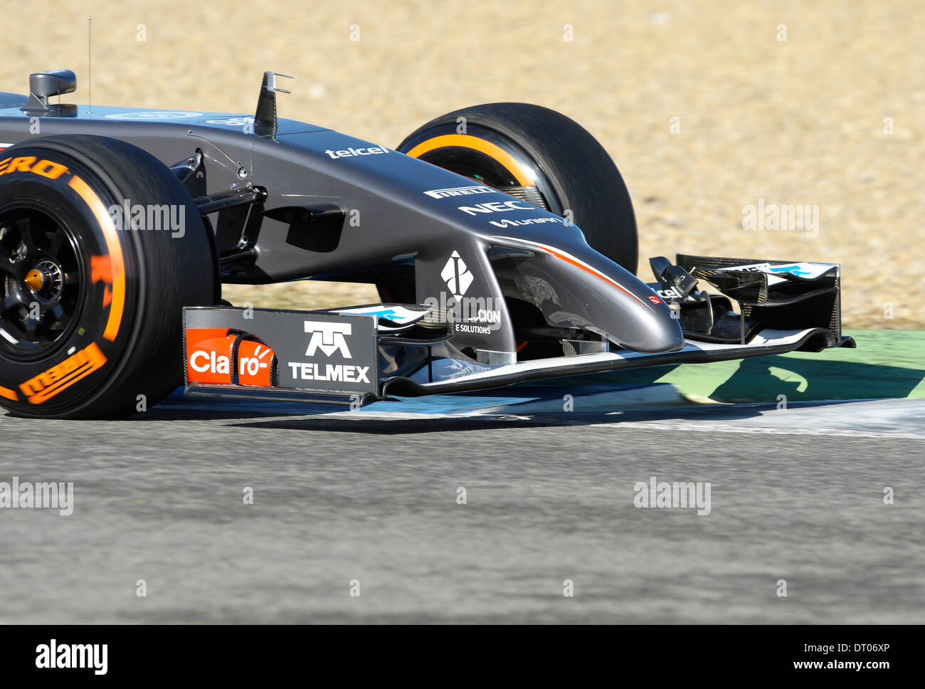 Front wing, nose of the Sauber C33 of Adrian Sutil (GER), during Formula One Tests, Jerez, Spain Feb.2014 Stock Photo