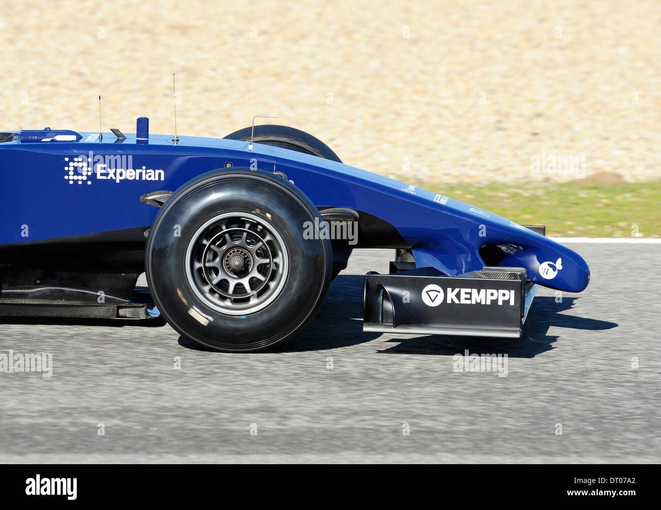 front wing, nose of the Williams FW36 of Felipe Massa (ITA) during Formula One Tests, Jerez, Spain Feb.2014 Stock Photo