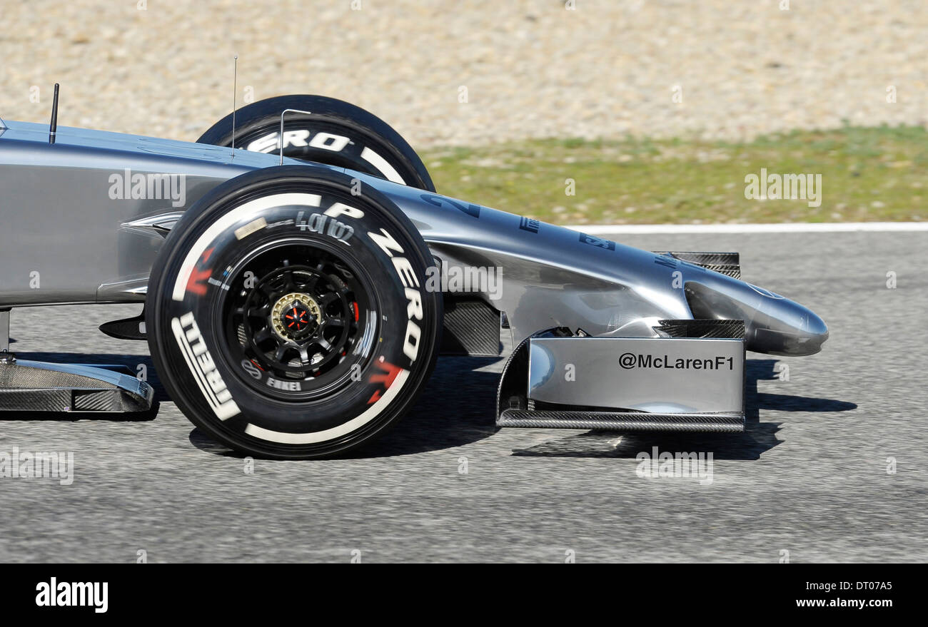 front wing, nose of the McLaren MP4-29 of Jenson Button (GBR) during Formula One Tests, Jerez, Spain Feb.2014 Stock Photo