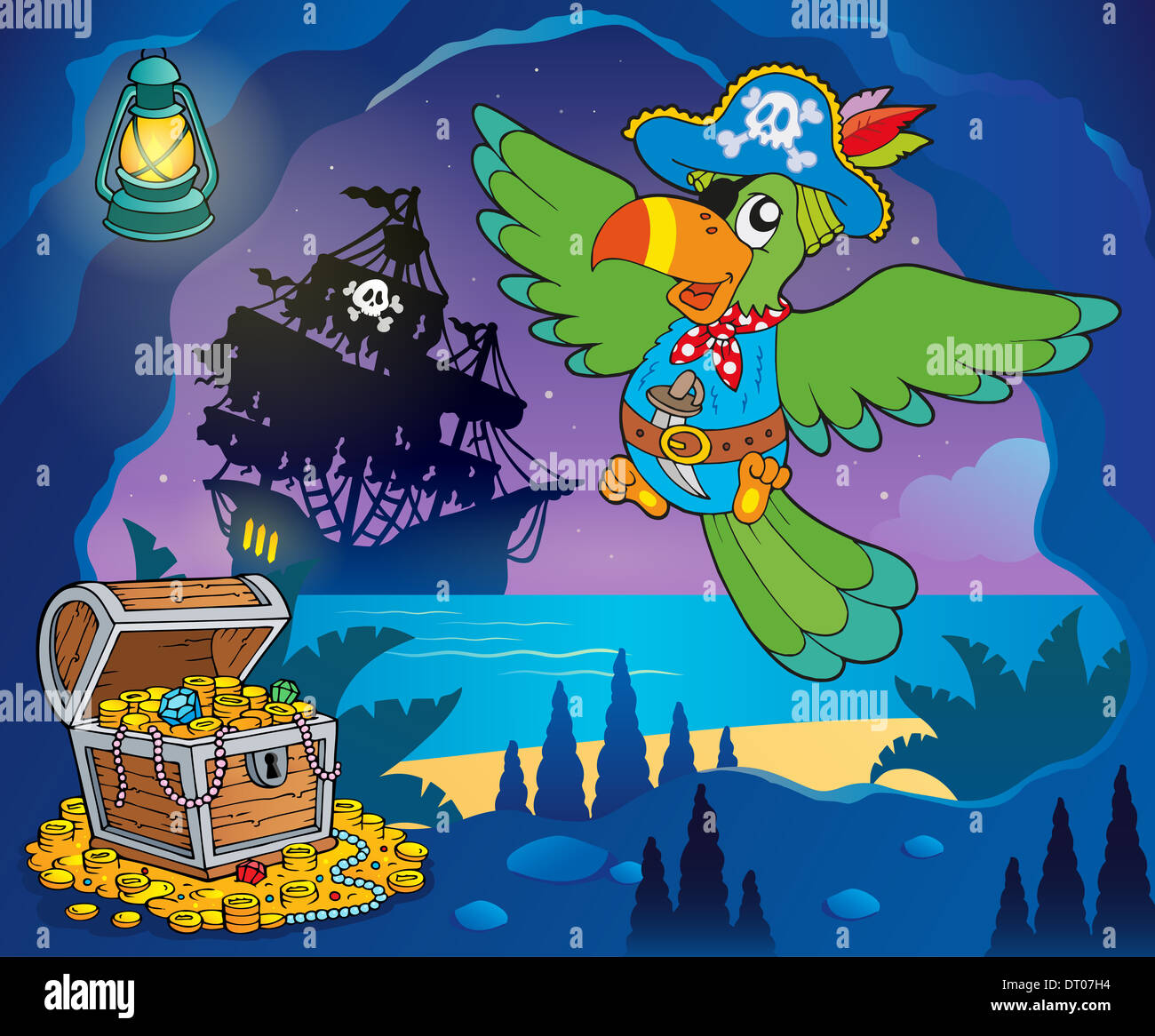 Pirate cove topic image 1 - picture illustration Stock Photo - Alamy