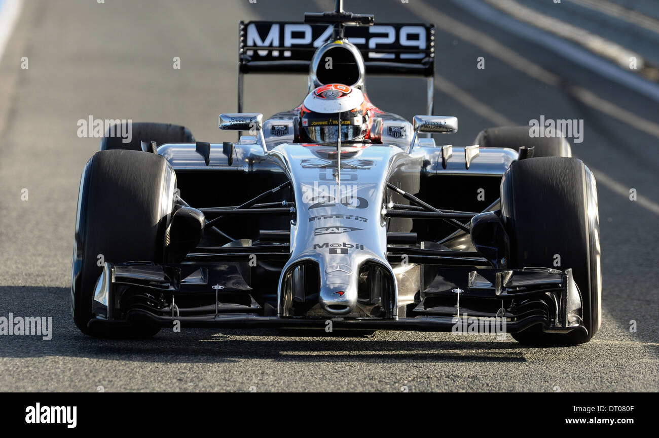 front wing, nose of the McLaren MP4-29 of Kevin Magnussen (DK) during Formula One Tests, Jerez, Spain Feb.2014 Stock Photo