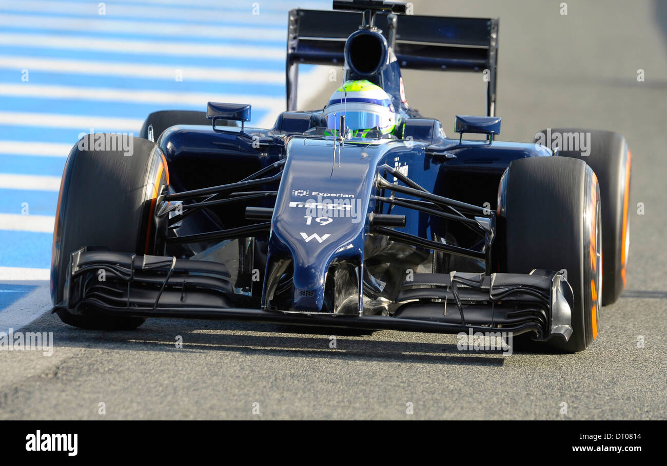 front wing, nose of the Williams FW36 of Felipe Massa (ITA) during Formula One Tests, Jerez, Spain Feb.2014 Stock Photo