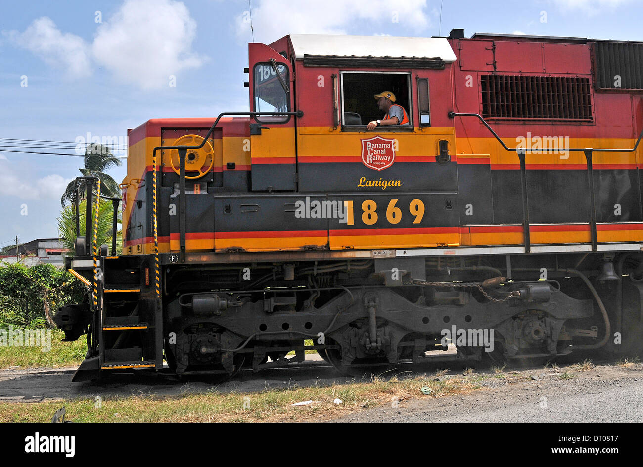 Panama canal railway company train Colon Panama Stock Photo