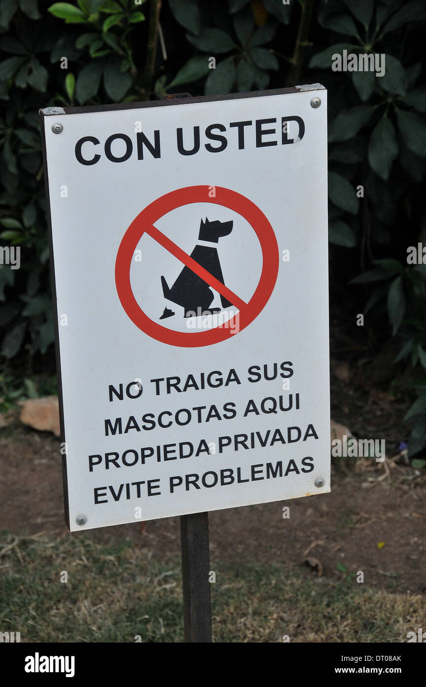 No dog dejection sign Panama city Panama Stock Photo