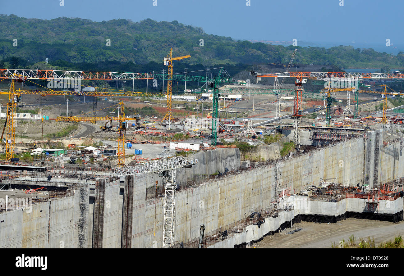 extension of Panama canal Colon Panama Stock Photo