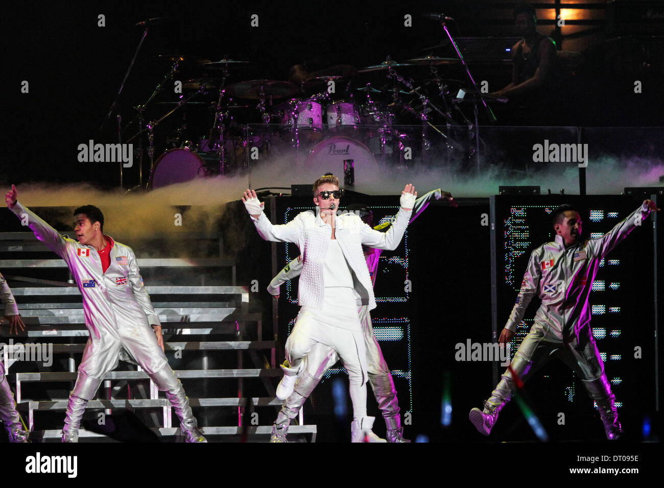 Justin Bieber performs in Rio de Janeiro during his last tour in Brazil ...