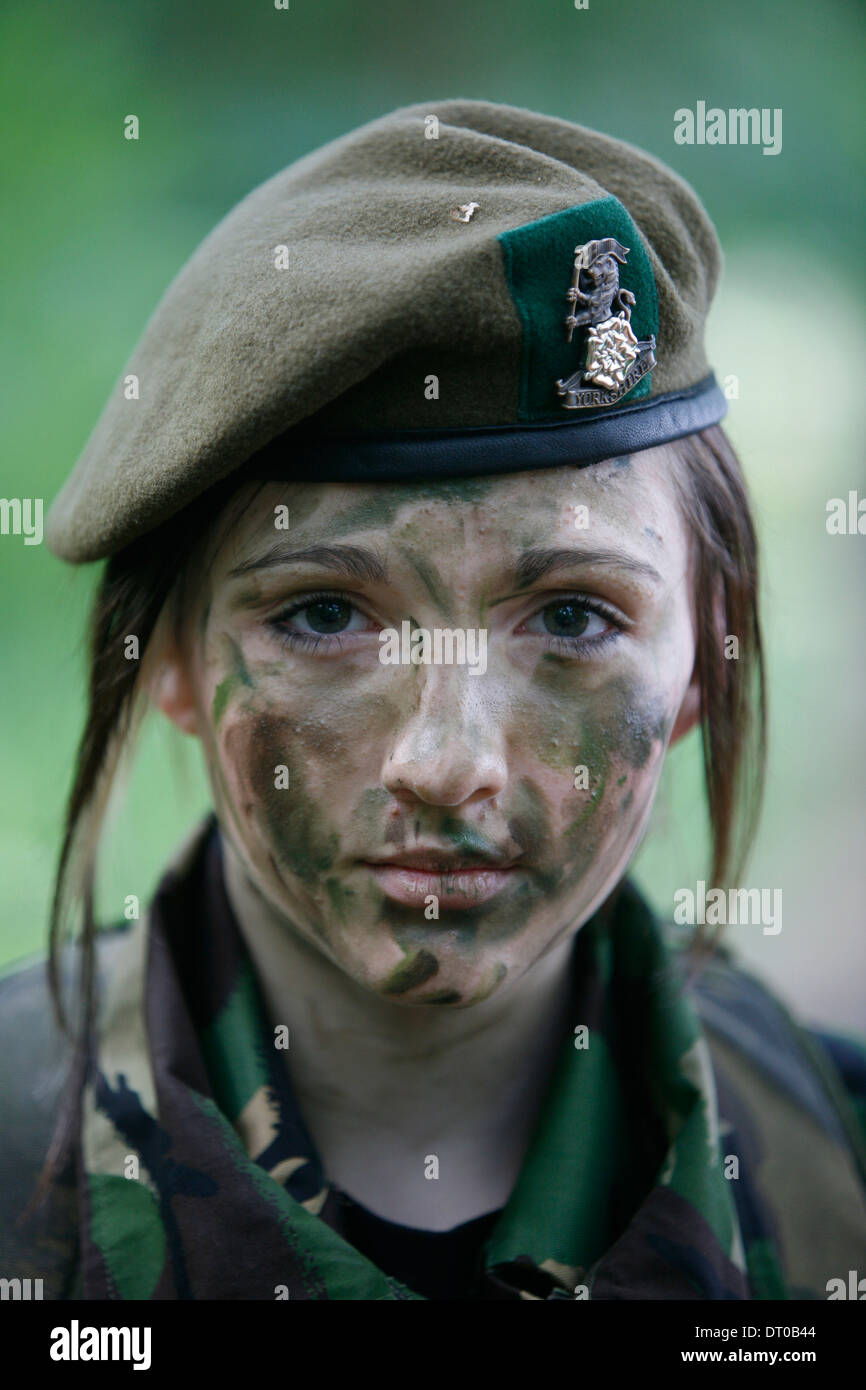 Charlotte who is in the army cadets. Stock Photo