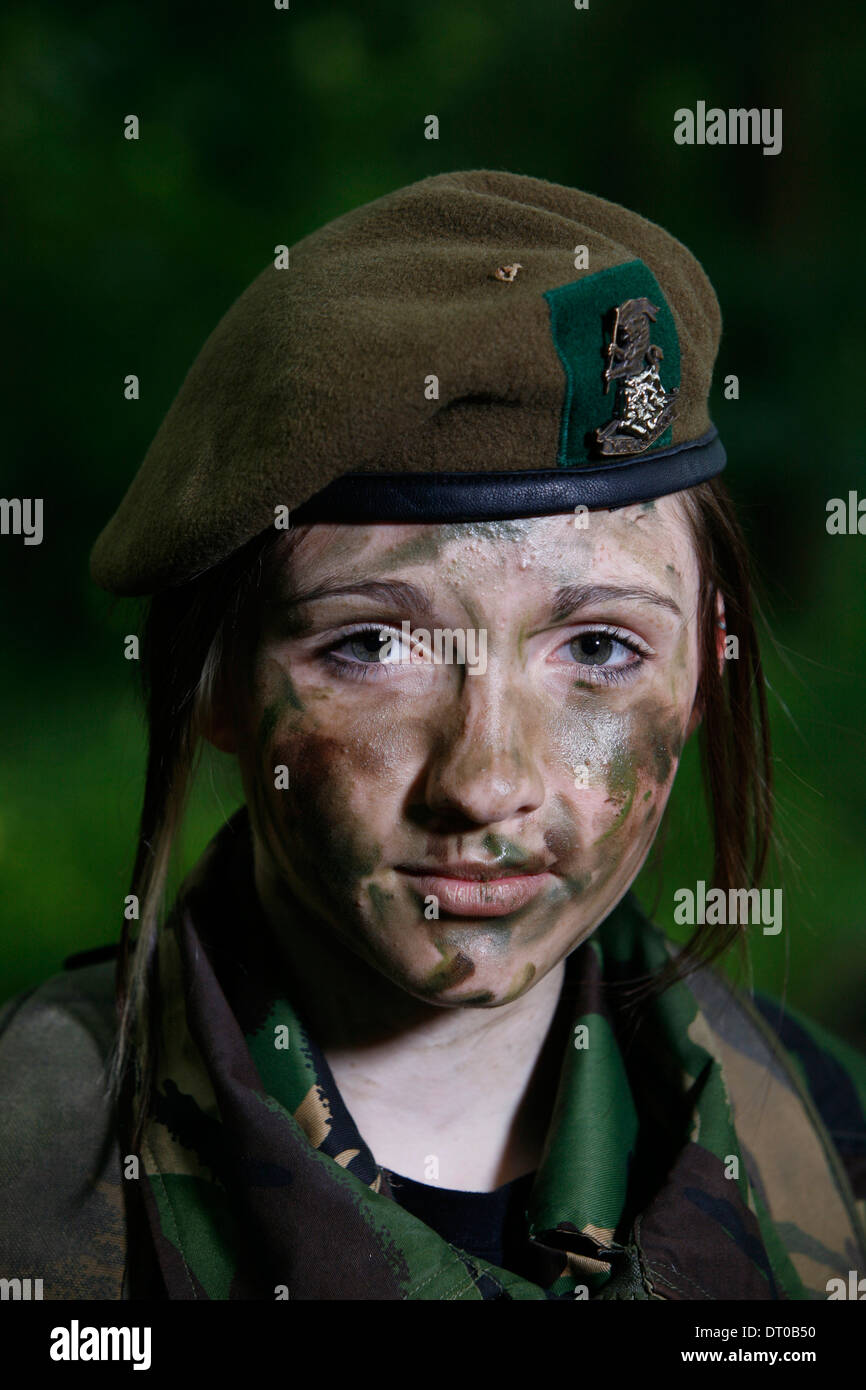 Charlotte who is in the army cadets. Stock Photo
