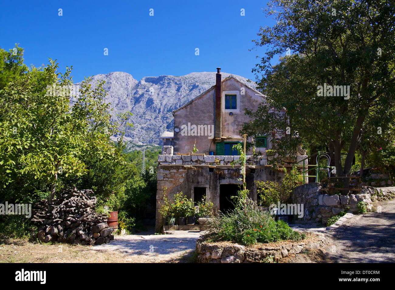 Traditional croatian house in old village of Tucepi on Makarska Riviera