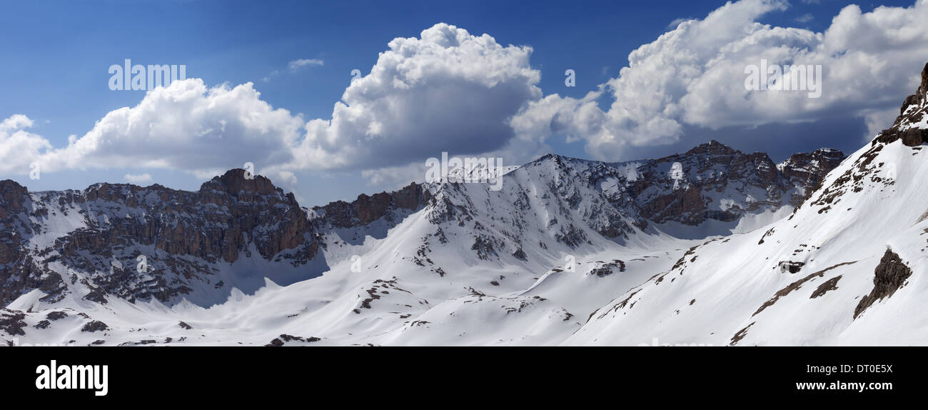 Panorama Of Snow Mountains In Spring Turkey Central Taurus Mountains 