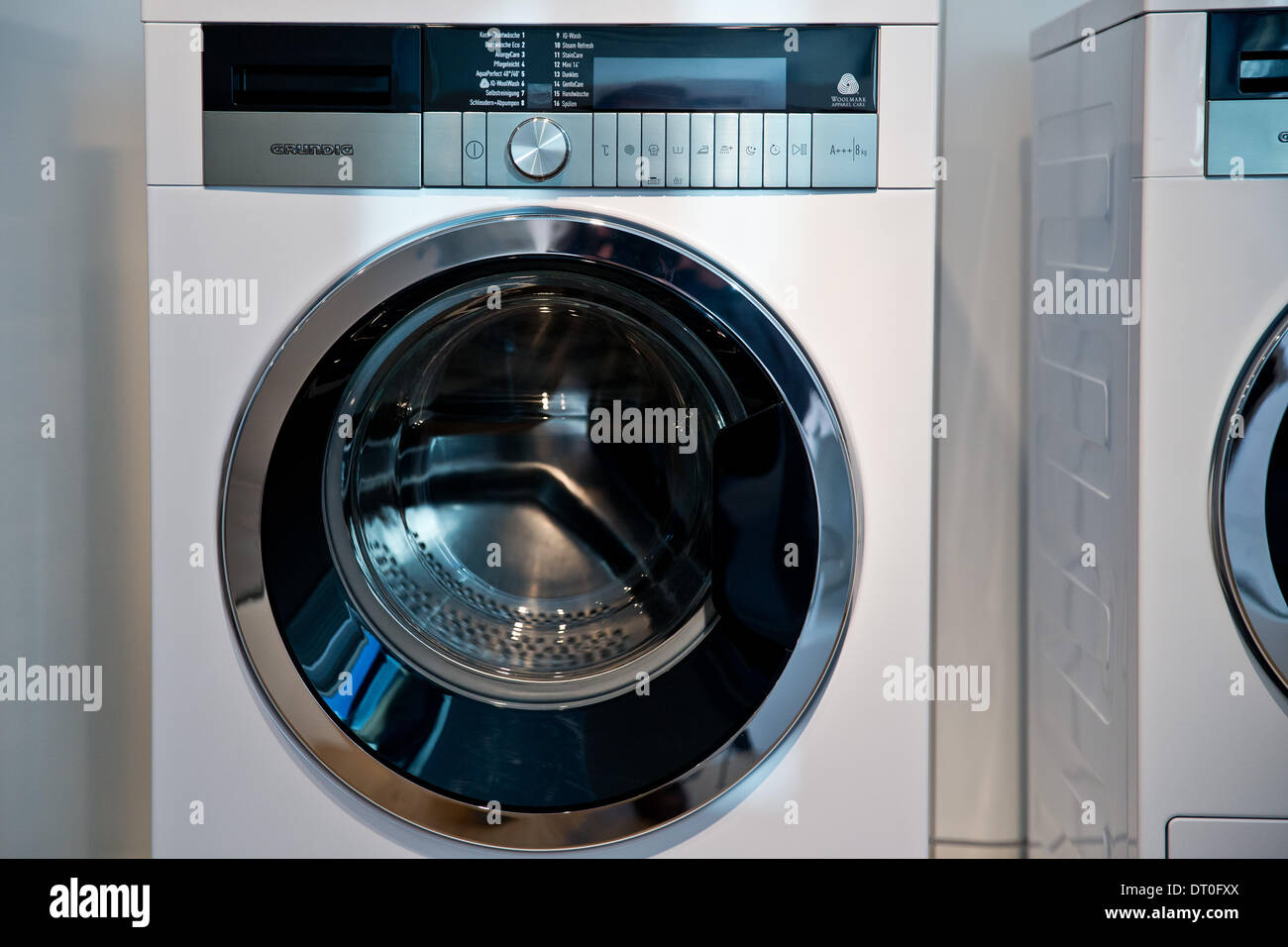 Nuremberg, Germany. 30th Jan, 2014. A washing machine at the headquarters  of Grundig Intermedia GmbH in Nuremberg, Germany, 30 January 2014. Since  2007, Grundig Intermedia GmbH is part of Arcelik A.S., a