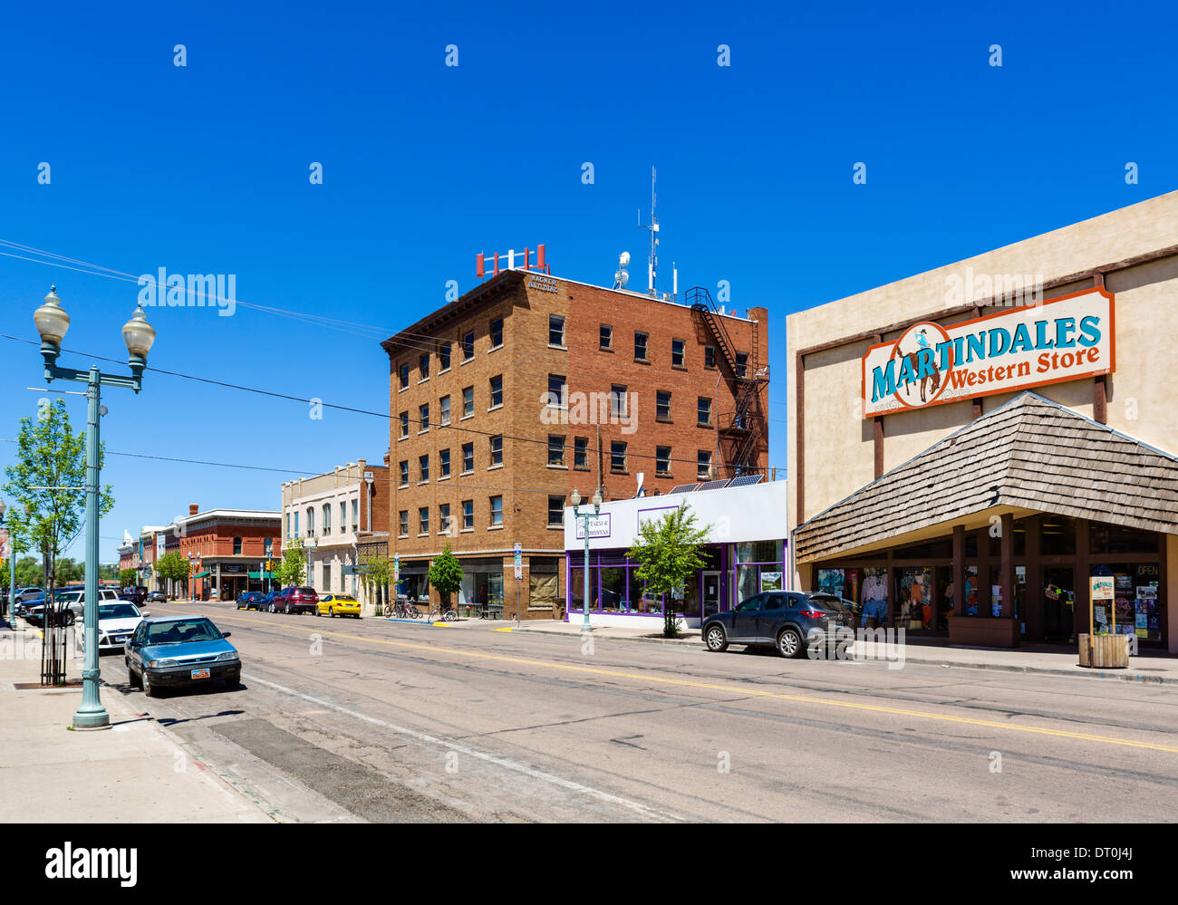 Grand Avenue in downtown Laramie, Wyoming, USA Stock Photo