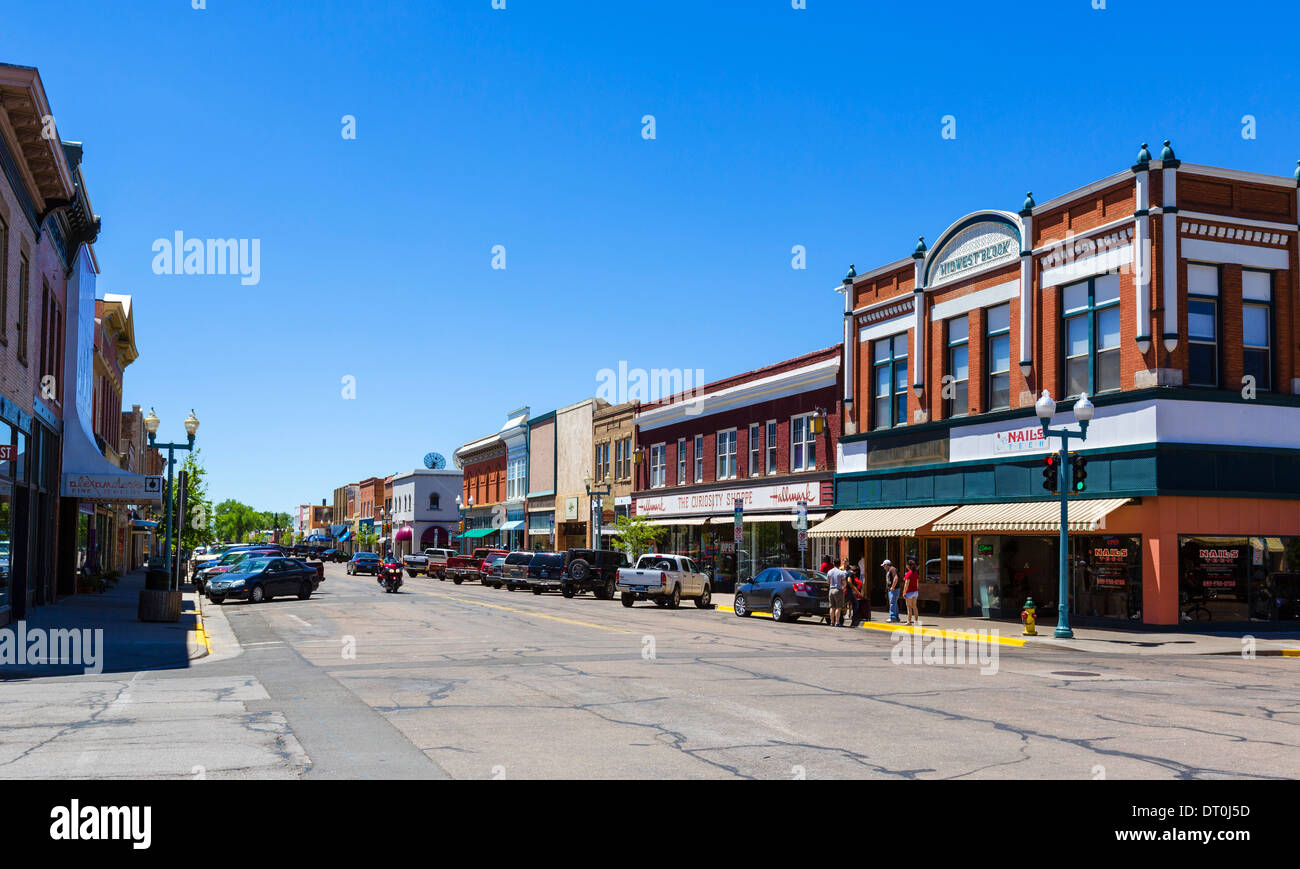 South 2nd Street in downtown Laramie, Wyoming, USA Stock Photo