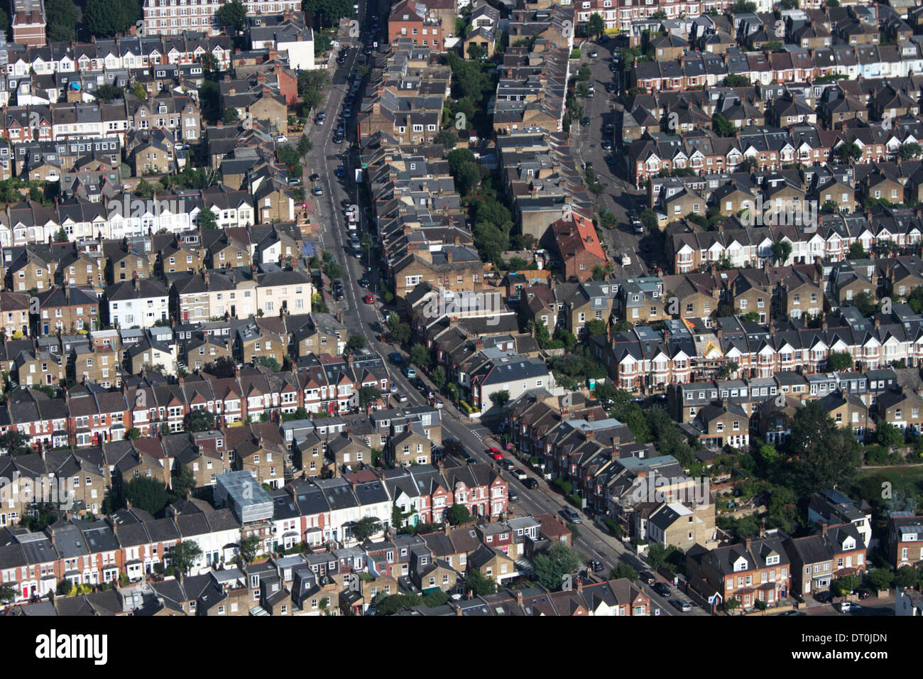Aerial view of London, Terraced housing, Putney, wandsworth Stock Photo