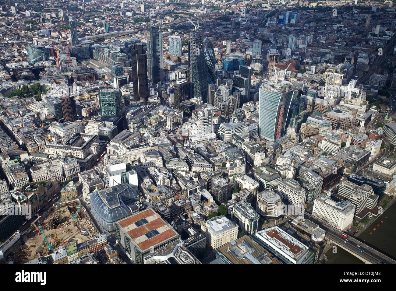 Aerial view of London - the City of London Stock Photo - Alamy