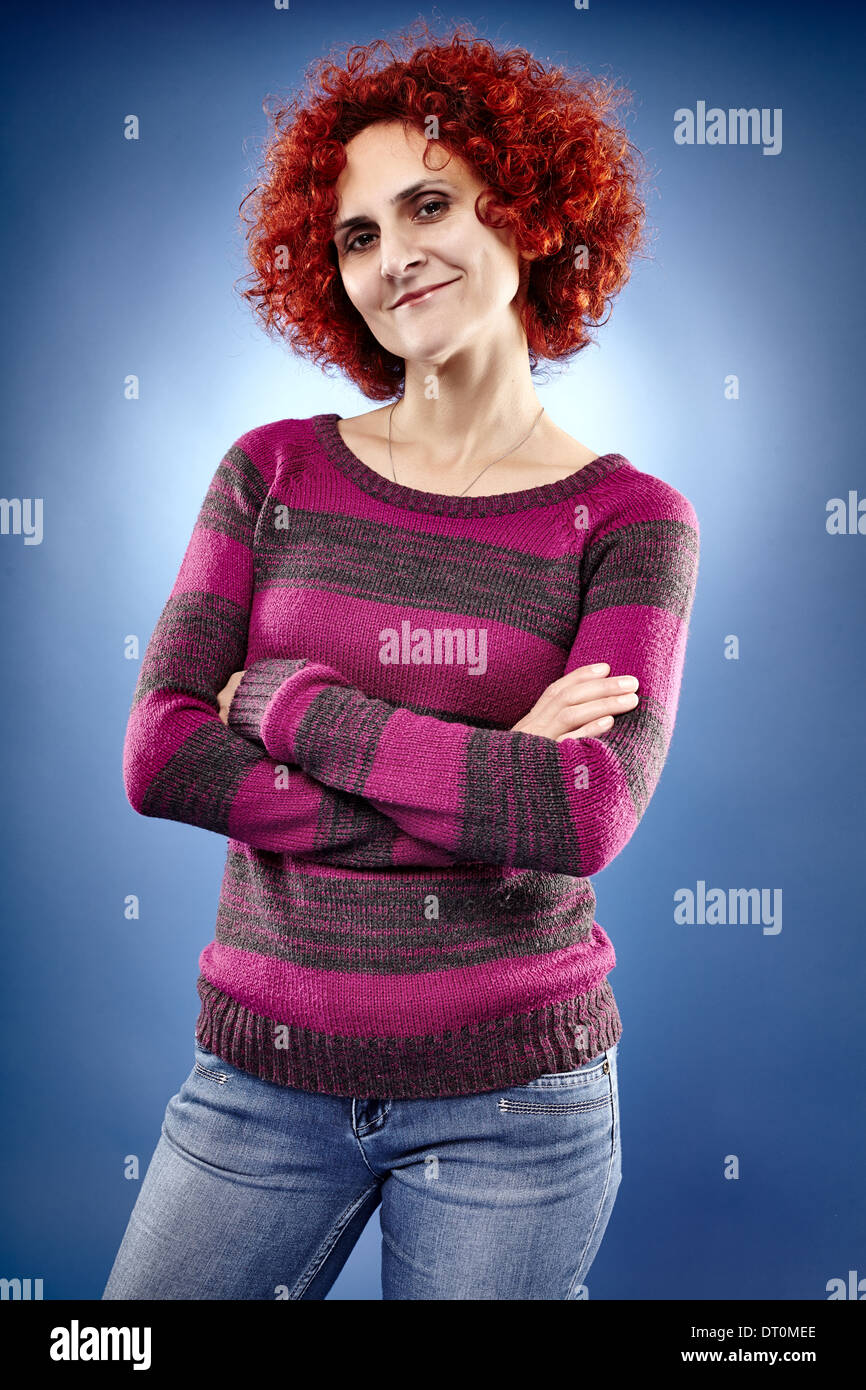 Mature attractive woman curly red hi-res stock photography and images ...