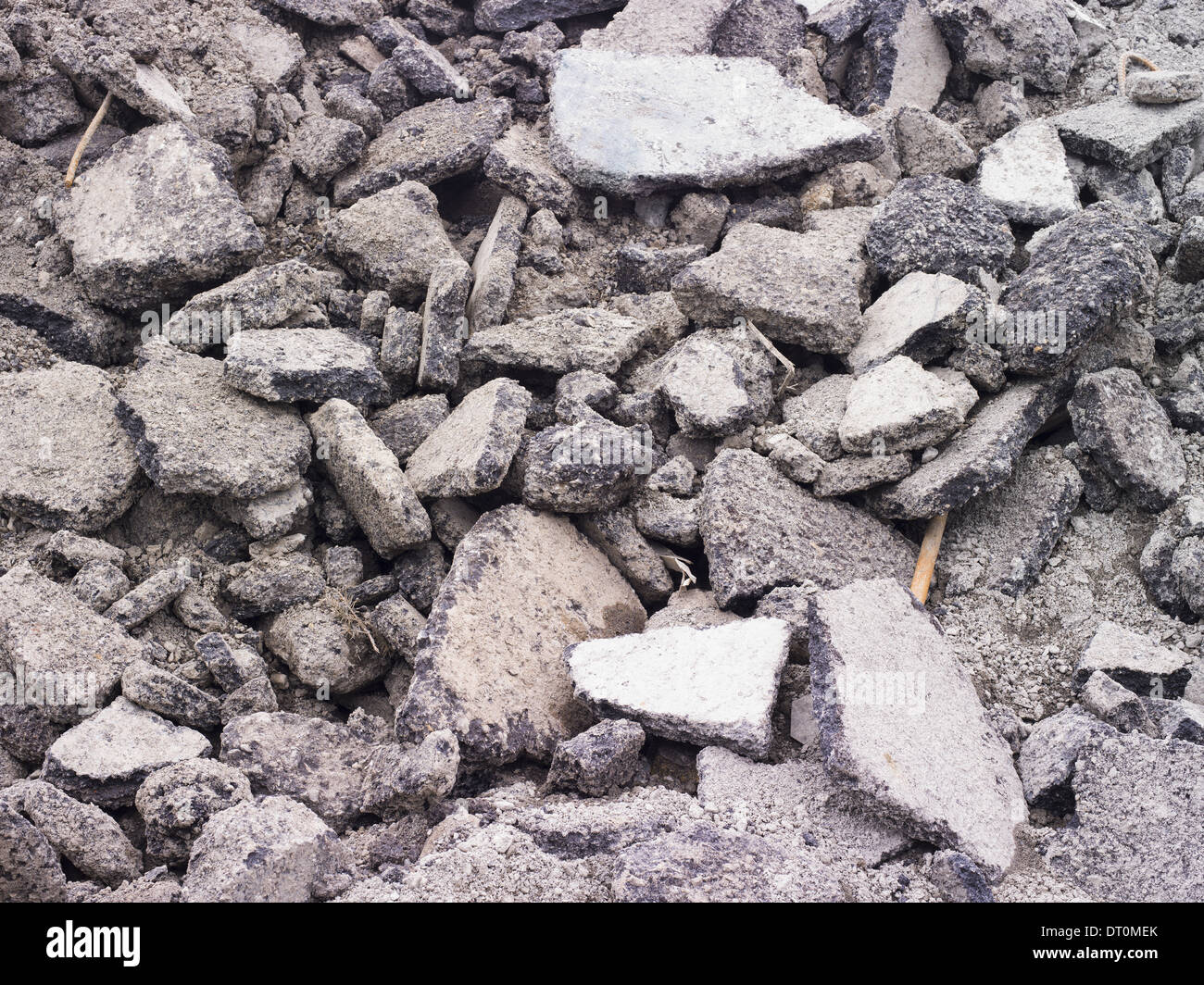Washington USA Pile of asphalt concrete rubble construction site Stock Photo