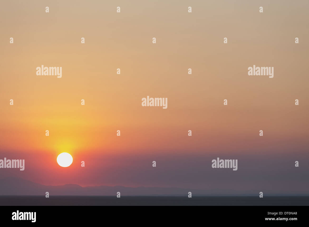 Black Rock Desert Nevada USA The rising sun over flat desert landscape at dawn Stock Photo