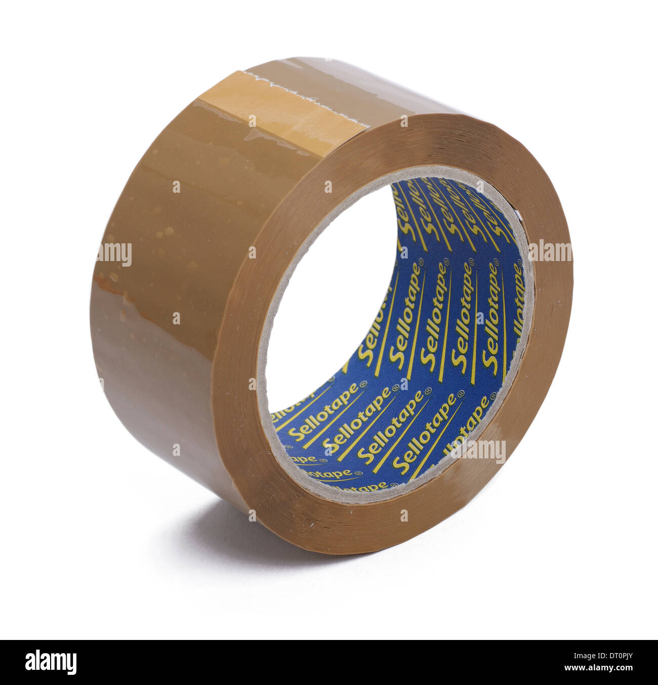 Roll of brown sellotape parcel tape Stock Photo