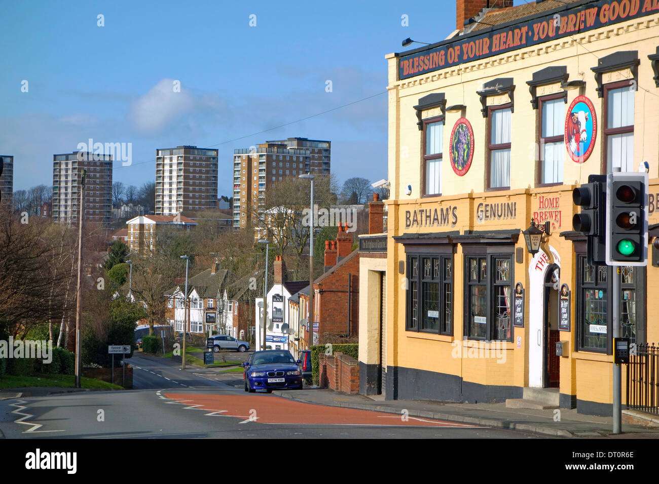 Brierley Hill High Rise Council Tower Blocks seen from Delph Road Stock
