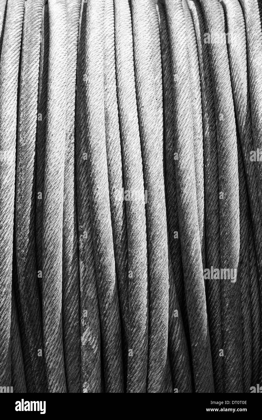closeup of an industrial metal rope or cable Stock Photo