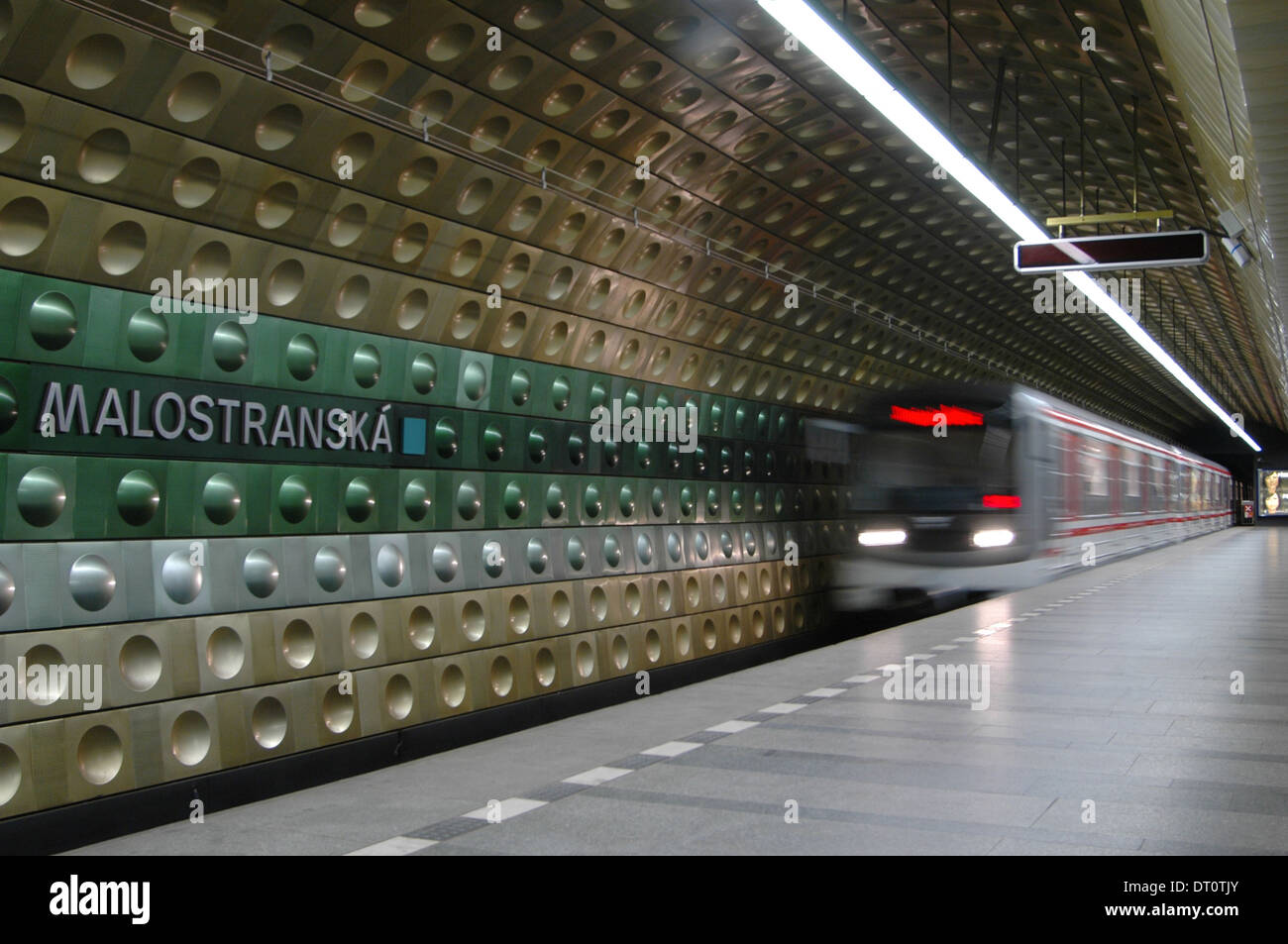 Malostranska underground metro station Stare Mesto Prague Czech Stock Photo