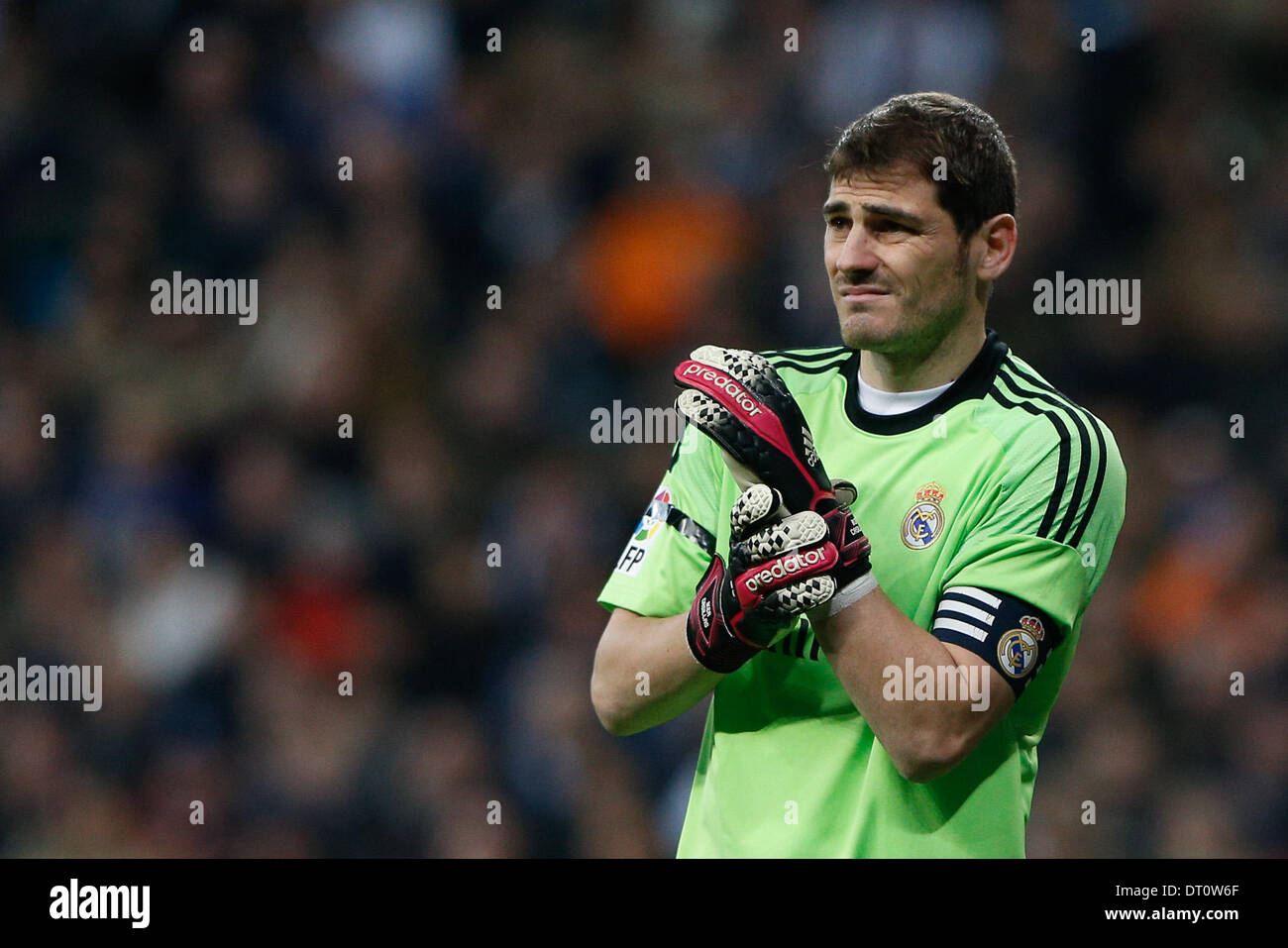 Madrid, Spain. 05th Feb, 2014. Copa del Rey first leg match Real Madrid CF versus Atletico de Madrid match at the Santiago Bernabeu Stadium. The picture show Iker Casillas (spanish goalkeeper of Real Madrid) Credit:  Action Plus Sports/Alamy Live News Stock Photo