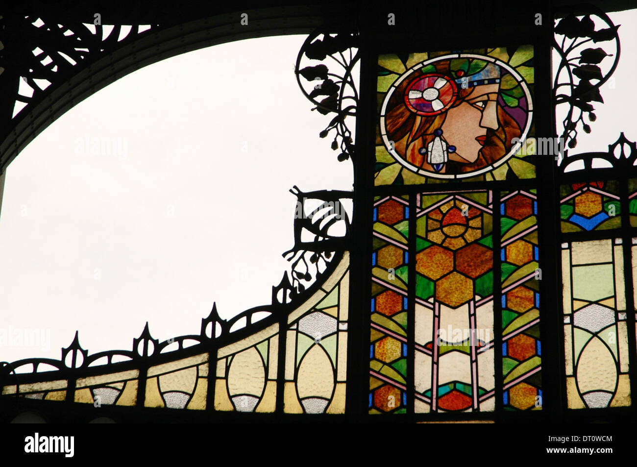 Art Nouveau Stained Glass Decoration By Alfons Also Alphonse Mucha