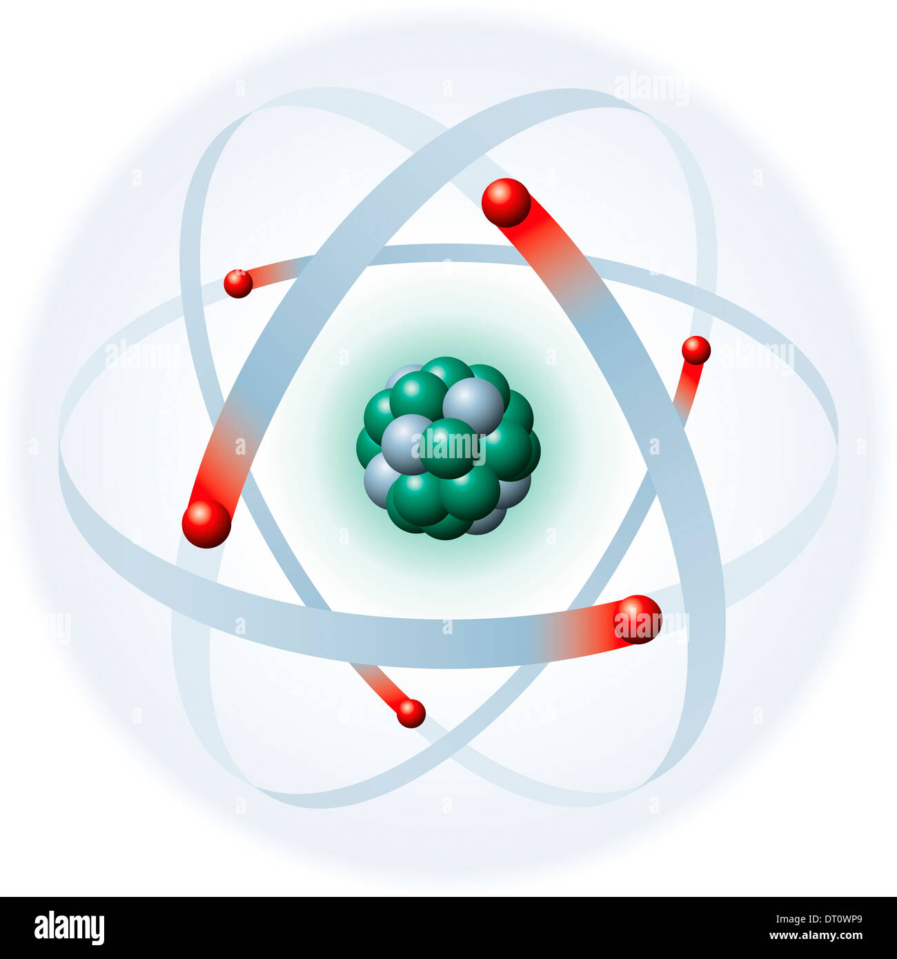 Atom With Nucleus And Electrons Stock Photo