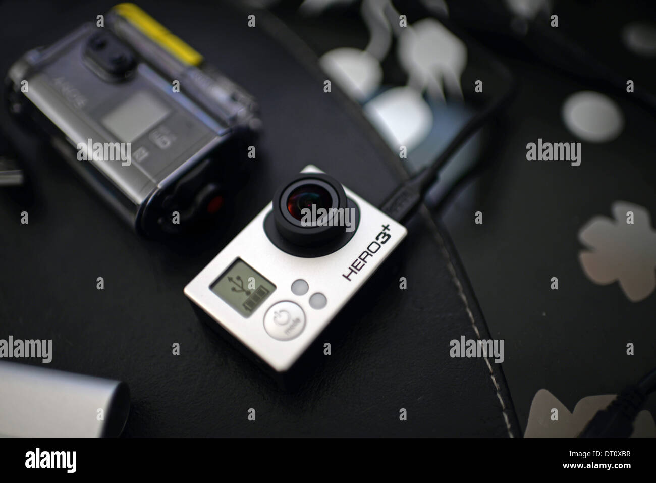 GoPro Hero 3+ Black and Sony Action Cam Stock Photo - Alamy