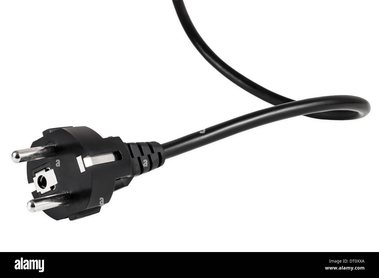 European power cord isolated on white background with clipping path