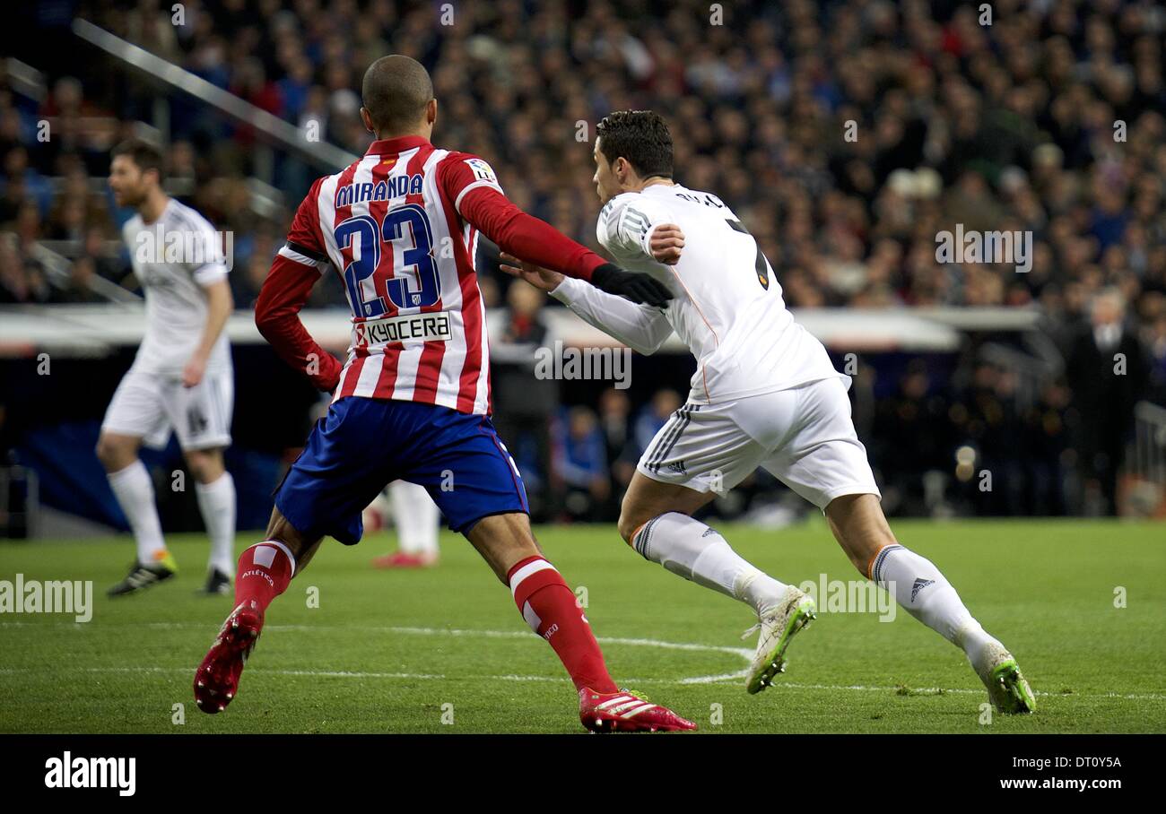 Madrid, Spain. 5th Feb, 2014. Cristiano Ronaldo during the Copa del Rey, round of 2 match between Real Madrid and Atletico de Madrid at Estadio Santiago Bernabeu on February 5, 2014 in Madrid, Spain. Credit:  Jack Abuin/ZUMAPRESS.com/Alamy Live News Stock Photo