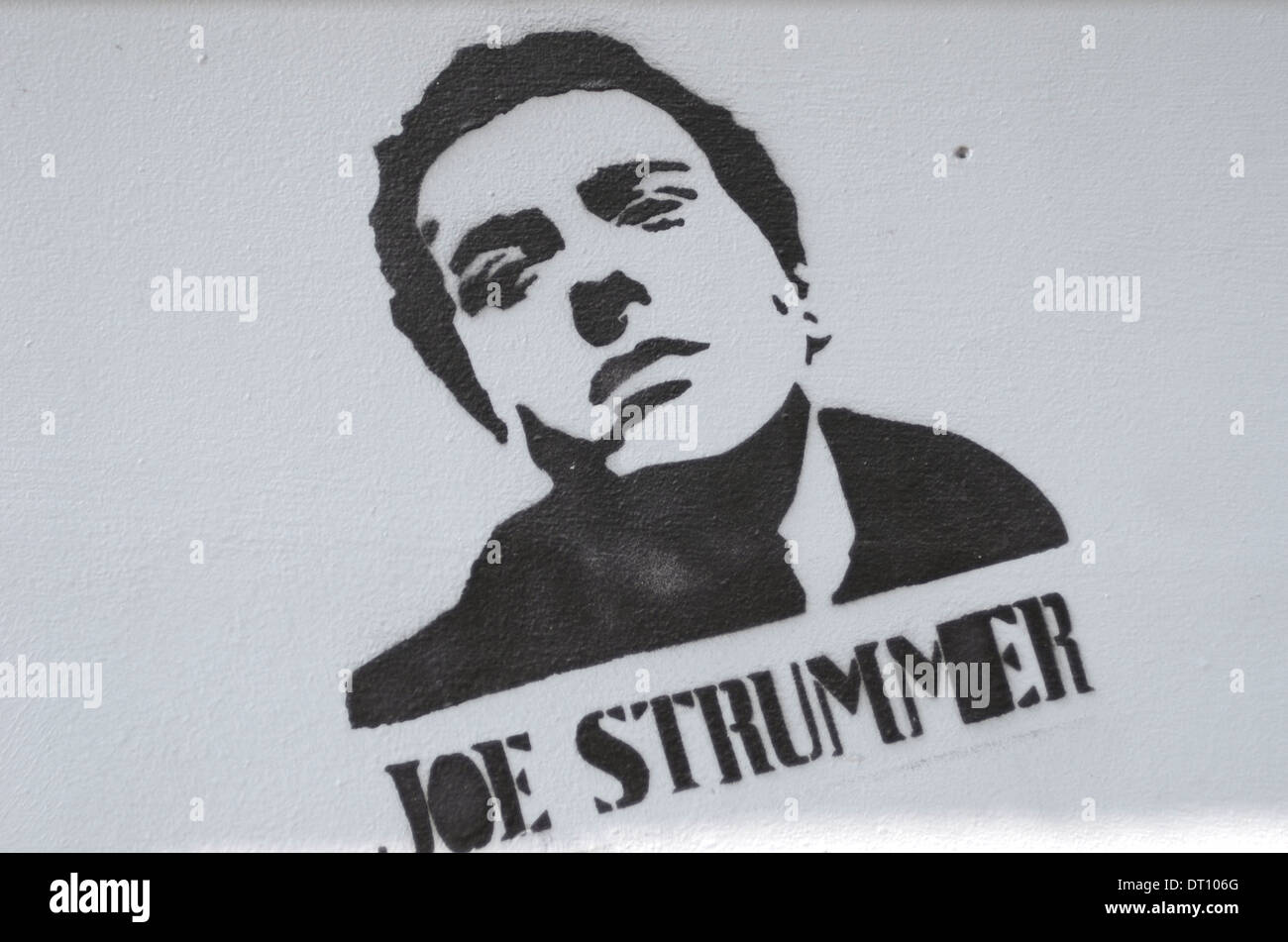 Joe Strummer stencil graffiti, Lyon, France Stock Photo