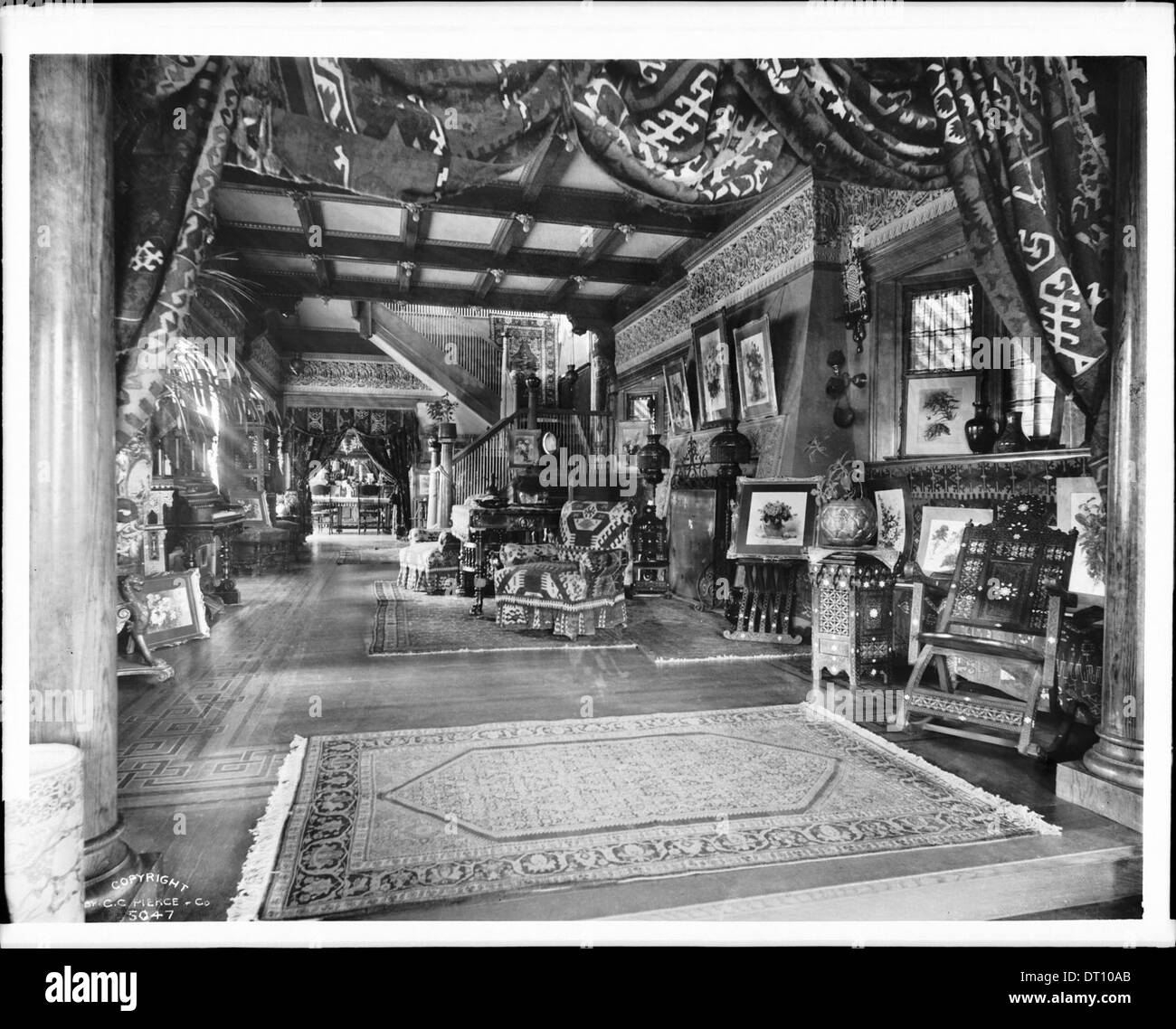 Entrance hall of the Paul deLongpre residence on Hollywood Boulevard