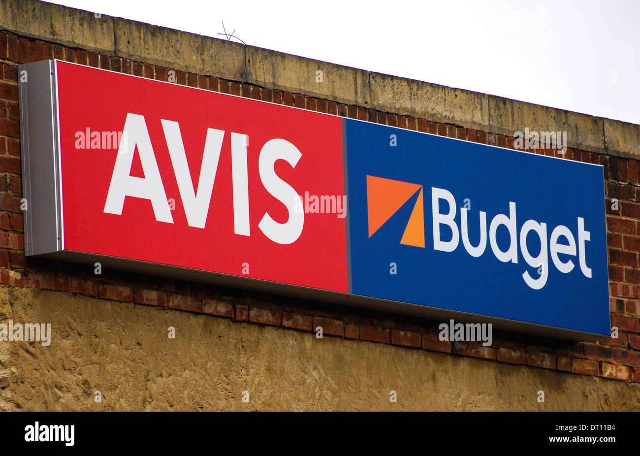 Avis Budget car hire sign Stock Photo