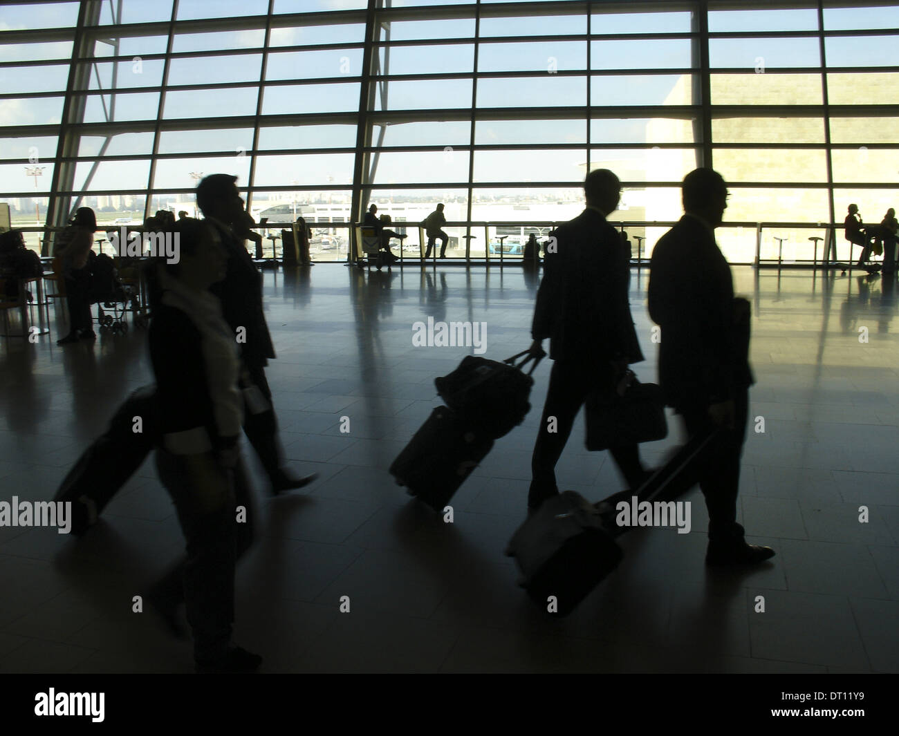 Passengers at terminal 3, of Ben Gurion Airport widely known as Lod Airport in Israel Stock Photo