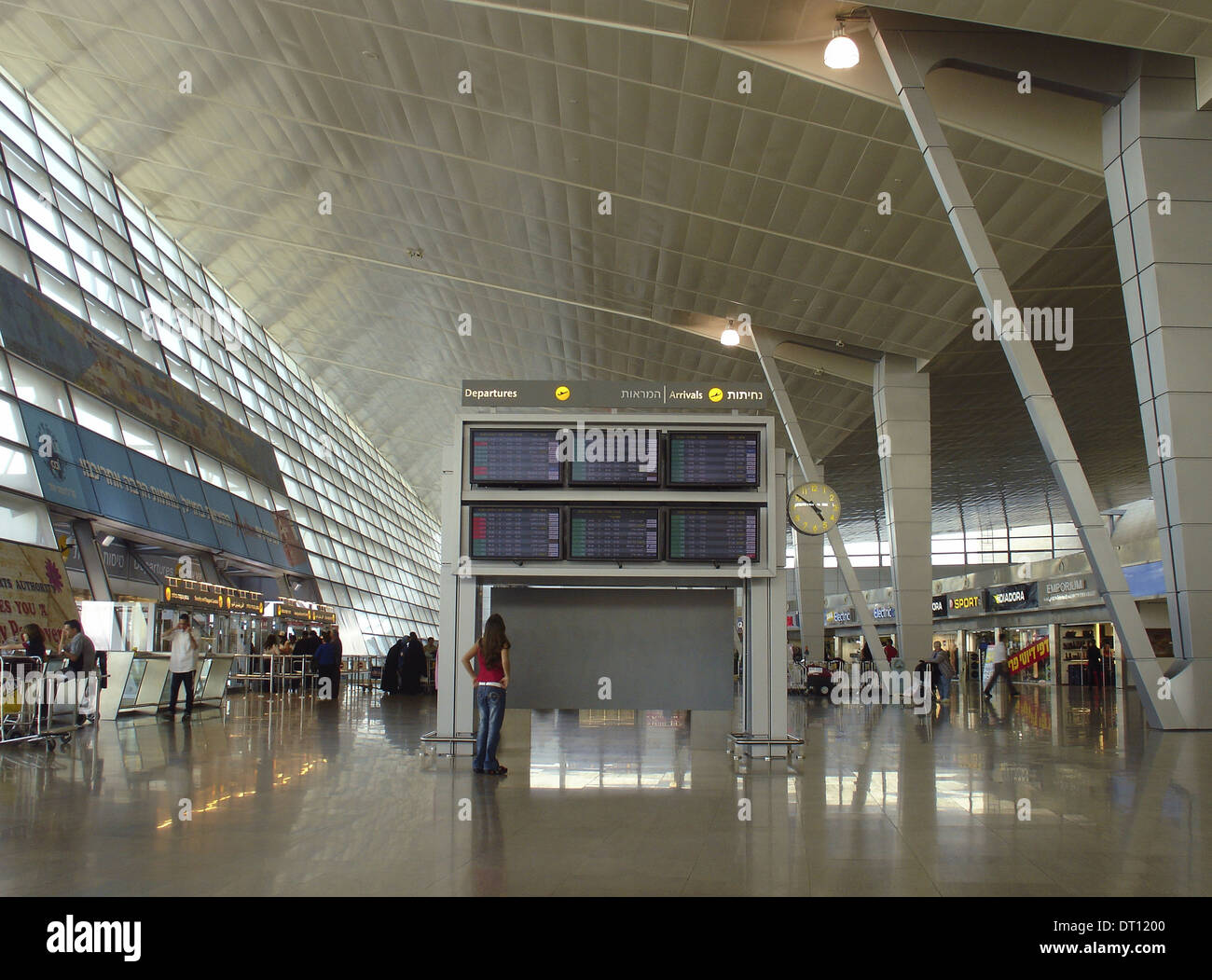 Interior of terminal 3, of Ben Gurion Airport widely known as Lod Airport in Israel Stock Photo