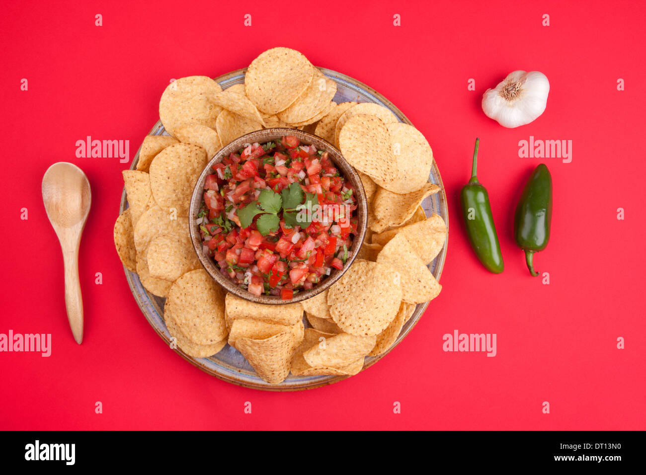 Tortilla chips and salsa Stock Photo Alamy