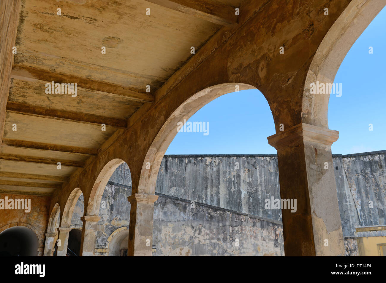 Architectural arches at San Cristobal fort in San Juan Puerto Rico Stock Photo