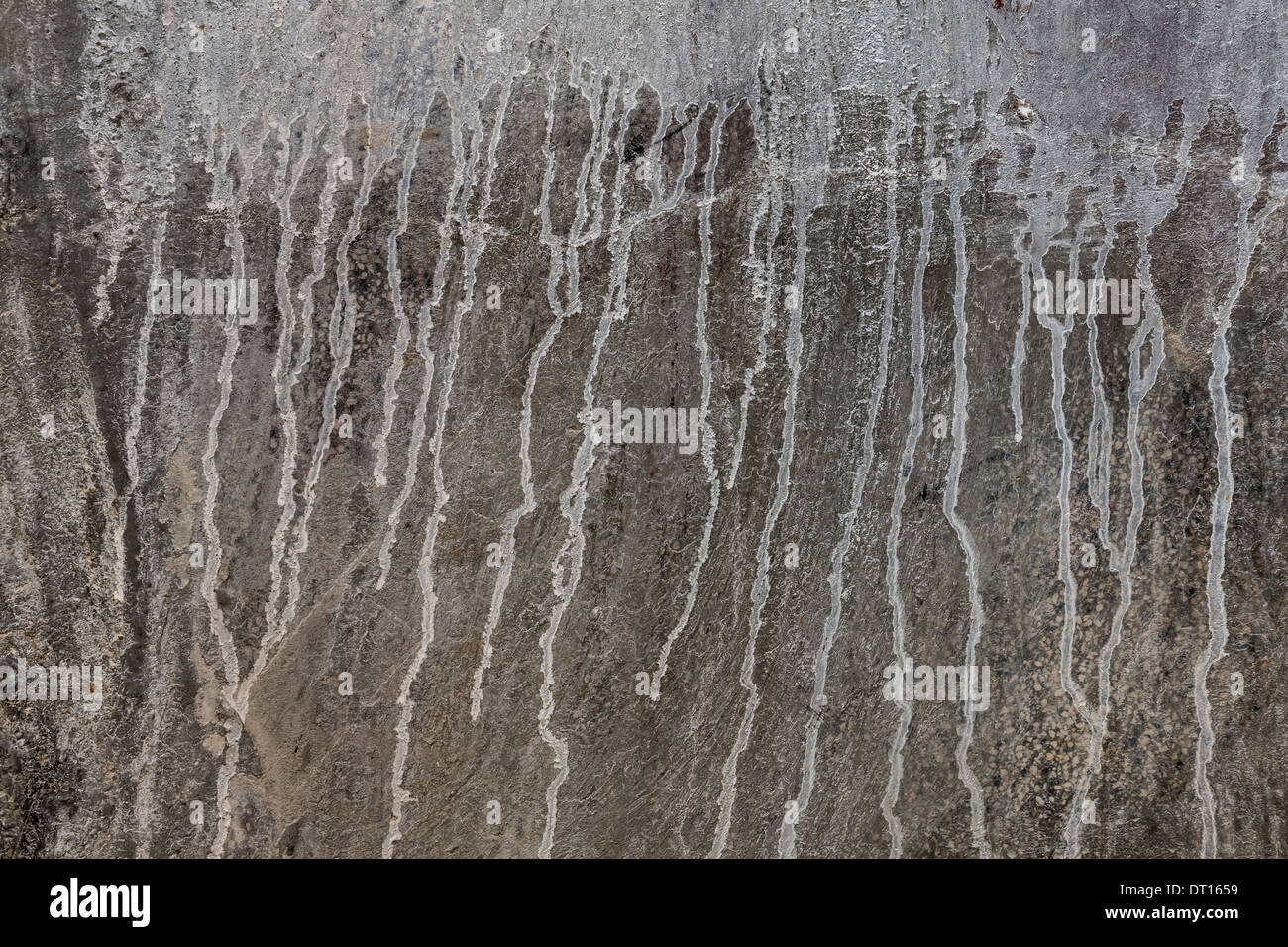 India, Rajasthan, Jaisalmer, plaster wall, drip stains Stock Photo