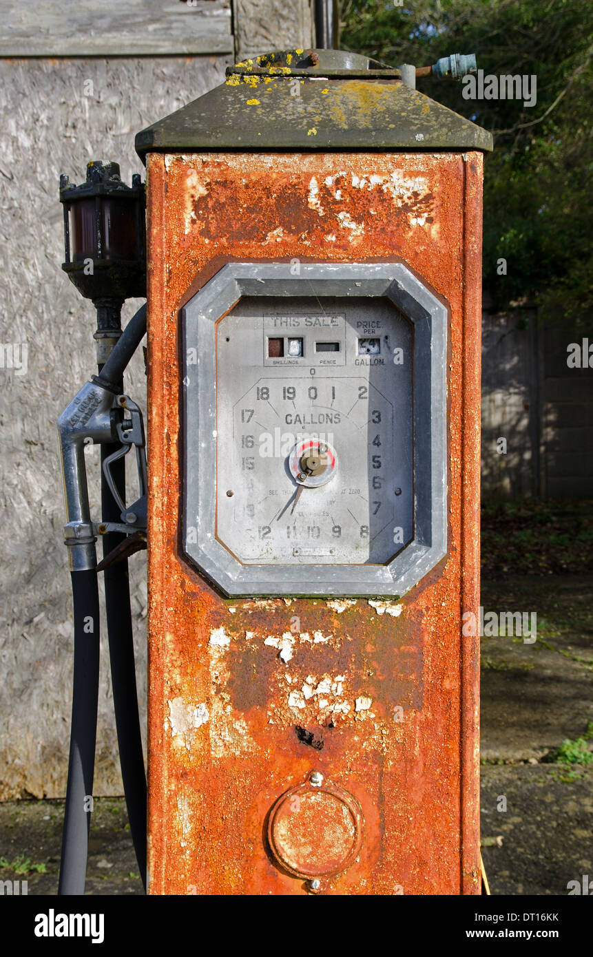 Vintage gasoline pump Stock Photo