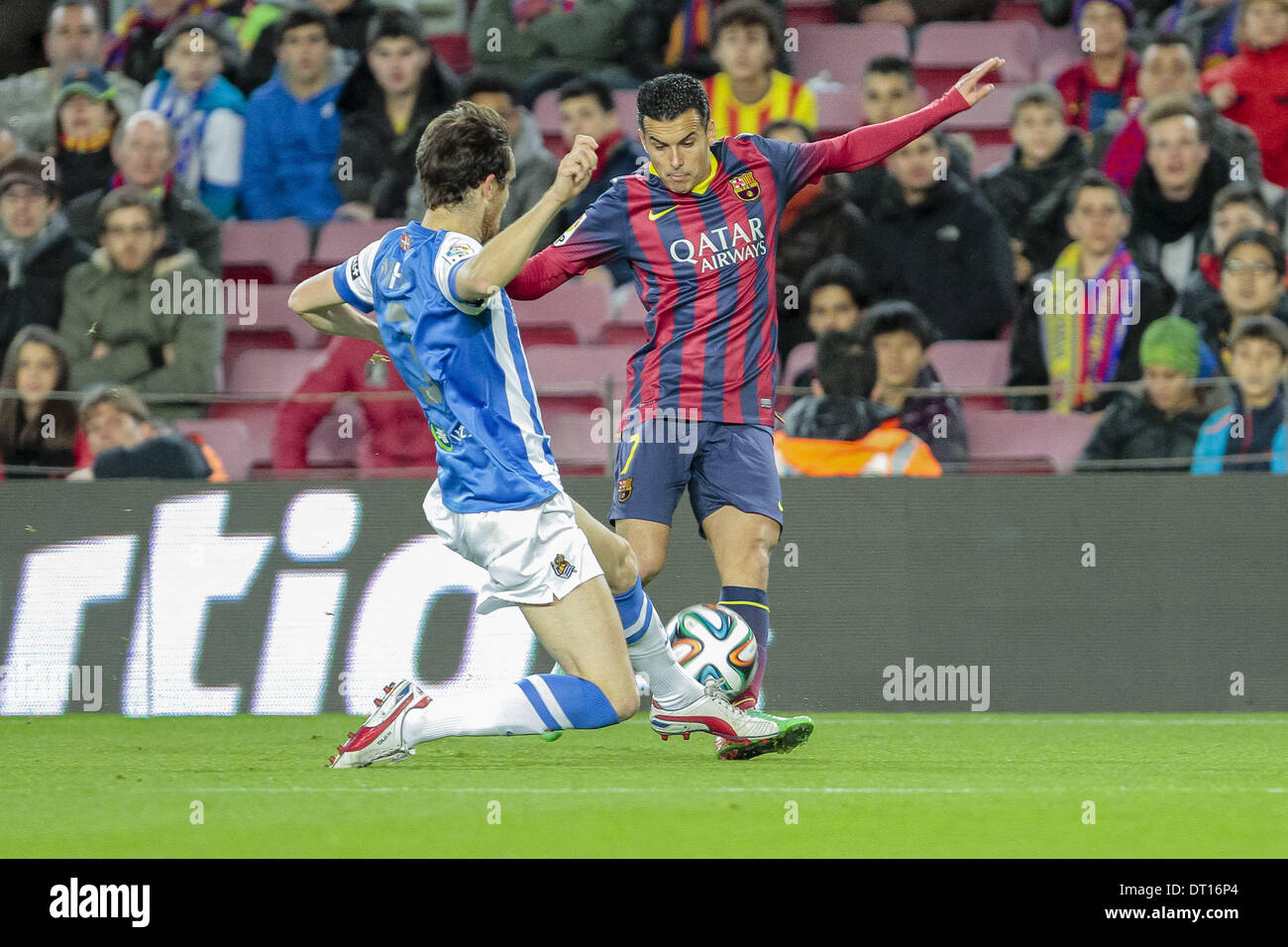 Barcellona, Spain. 5th Feb, 2014. BARCELONA, ESPANA - FEBRERO 5: Pedro Rodriguez en el partido entre el FC Barcelona y la Real Sociedad, correspondiente al partido de ida de semifinales de la Copa del Rey en el Estadio del Camp Nou el 5 de febrero de 2014 en Barcelona, Espana, Credit:  Mikel Trigueros/NurPhoto/ZUMAPRESS.com/Alamy Live News Stock Photo