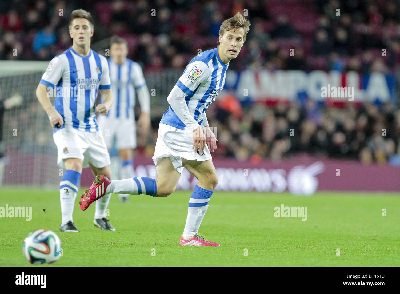 Barcellona, Spain. 5th Feb, 2014. BARCELONA, ESPANA - FEBRERO 5: Canales (d) en el partido entre el FC Barcelona y la Real Sociedad, correspondiente al partido de ida de semifinales de la Copa del Rey en el Estadio del Camp Nou el 5 de febrero de 2014 en Barcelona, Espana, Credit:  Mikel Trigueros/NurPhoto/ZUMAPRESS.com/Alamy Live News Stock Photo