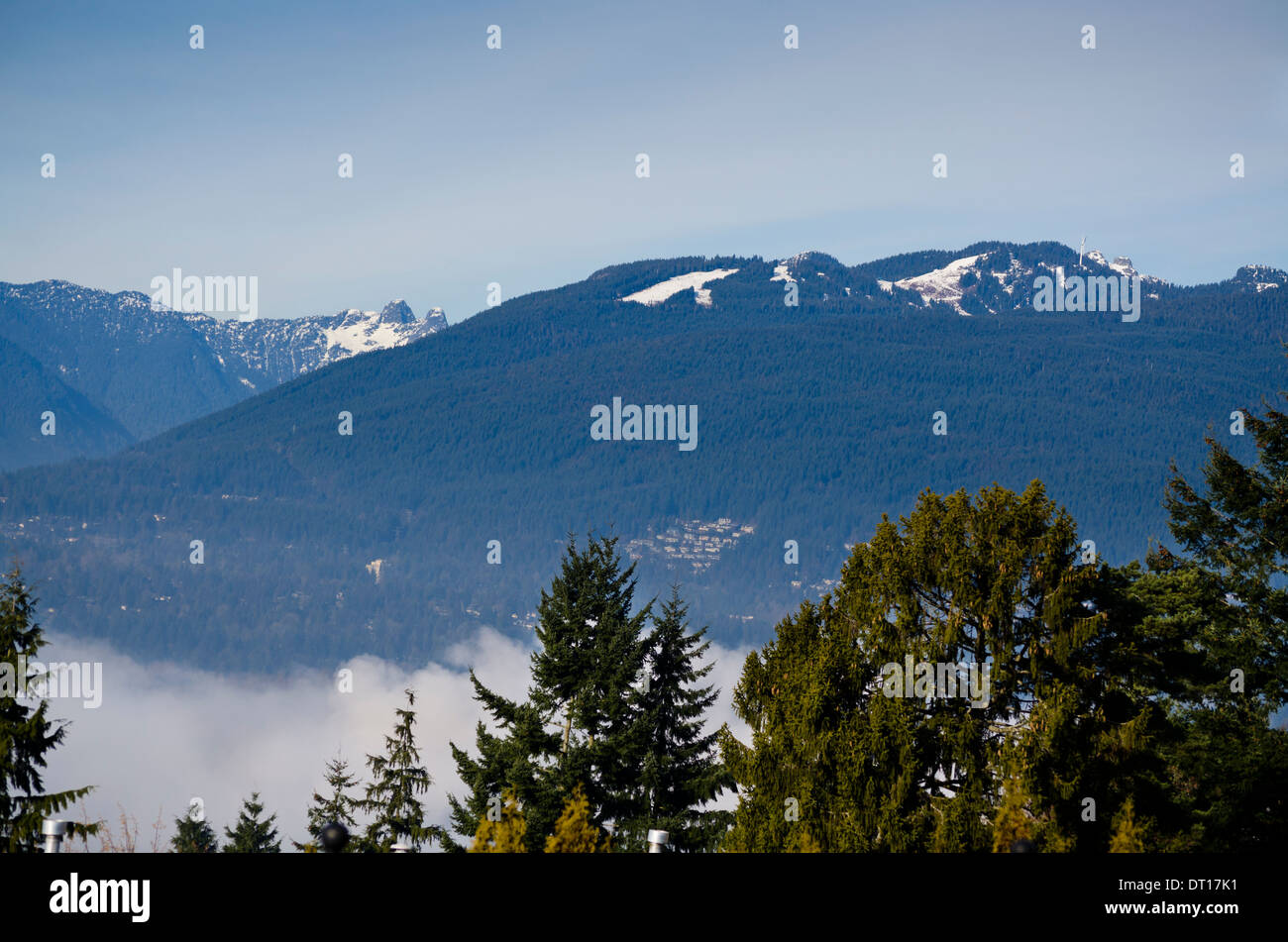 Vancouver's Grouse Mountain and the North Shore mountains. Weather
