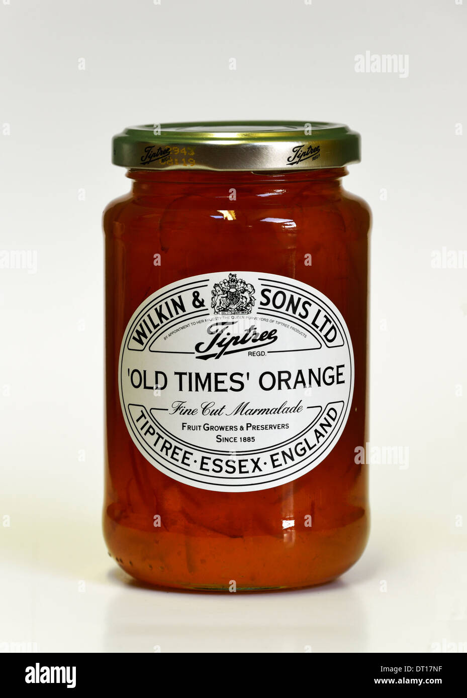 Wilkin  & Sons Ltd. Tiptree 'Old Times' Orange Fine Cut  Marmalade. Stock Photo