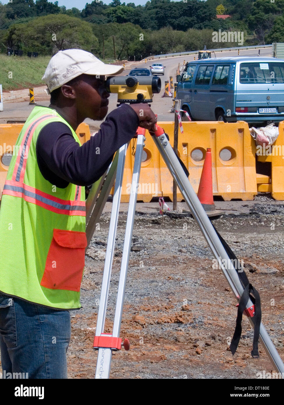 road construction civil engineers surveying infrastructure Stock Photo