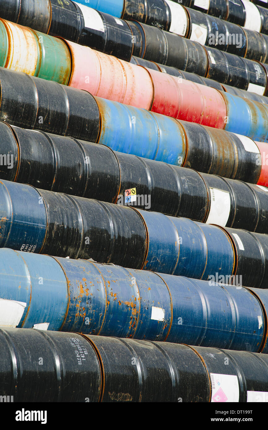 Oil barrels stacked hires stock photography and images Alamy