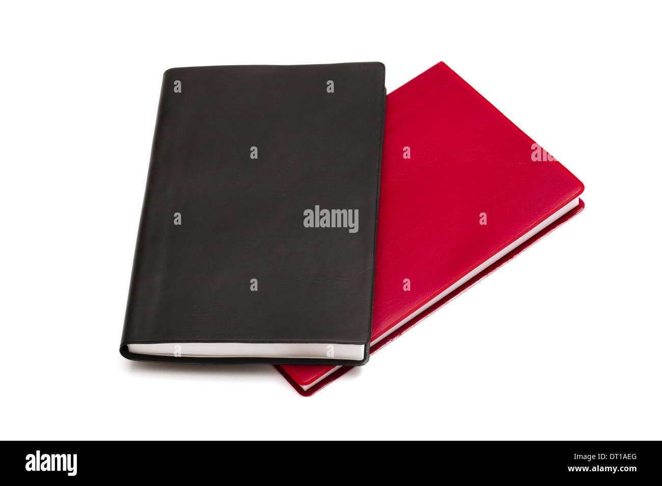 Red and black notebooks Stock Photo